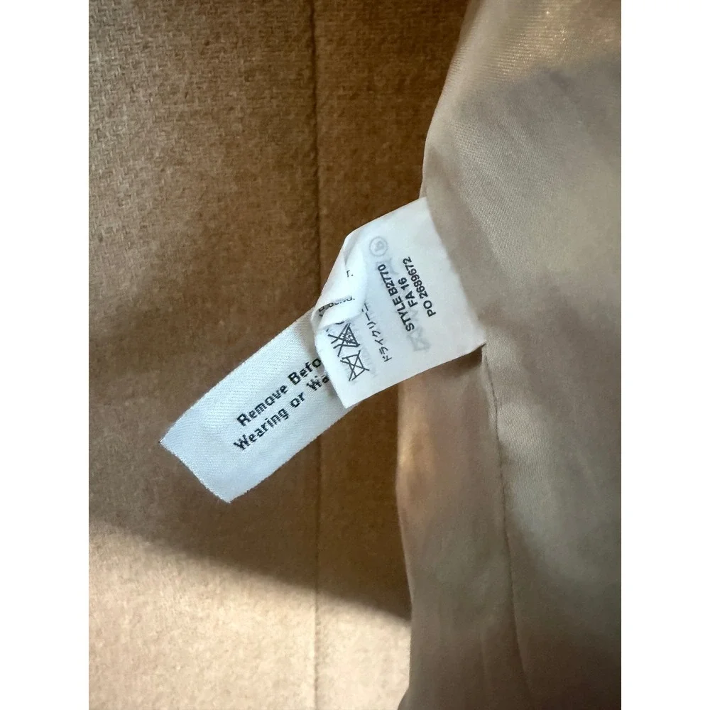 J.Crew Cocoon Coat Stadium Cloth Wool Nello Gori Tan Camel 00 B2770 - Picture 11 of 16
